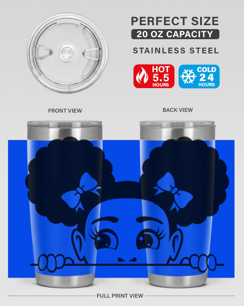 afro puffs girl peekaboo 80#- women-girls- Tumbler
