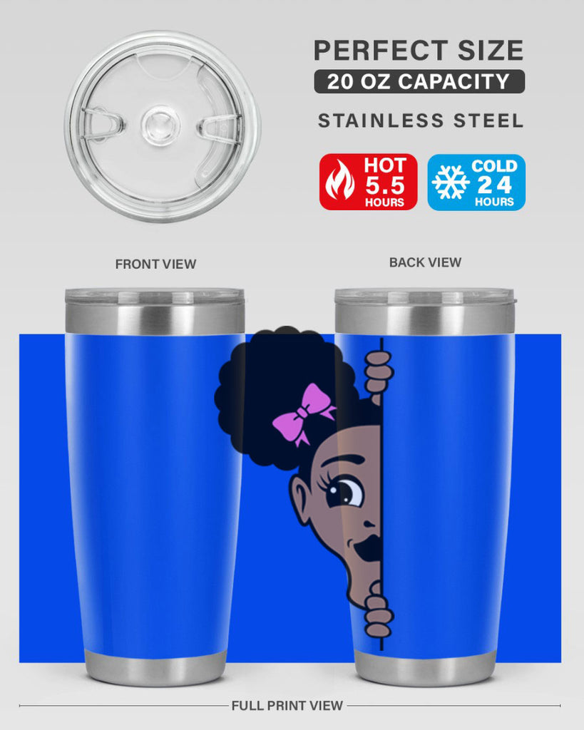 afro puffs girl peekaboo 83#- women-girls- Tumbler