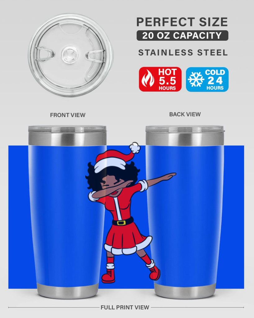 dabbing santa claus afro girl 50#- women-girls- Tumbler