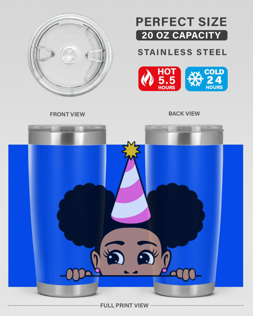 peekaboo afro puffs birthday girl 24#- women-girls- Tumbler