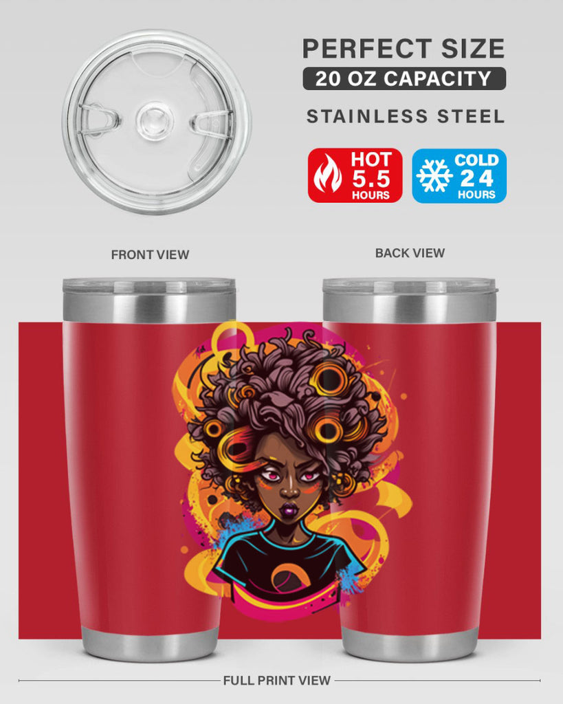 Sparkling Black Girl Design 6#- women-girls- Tumbler