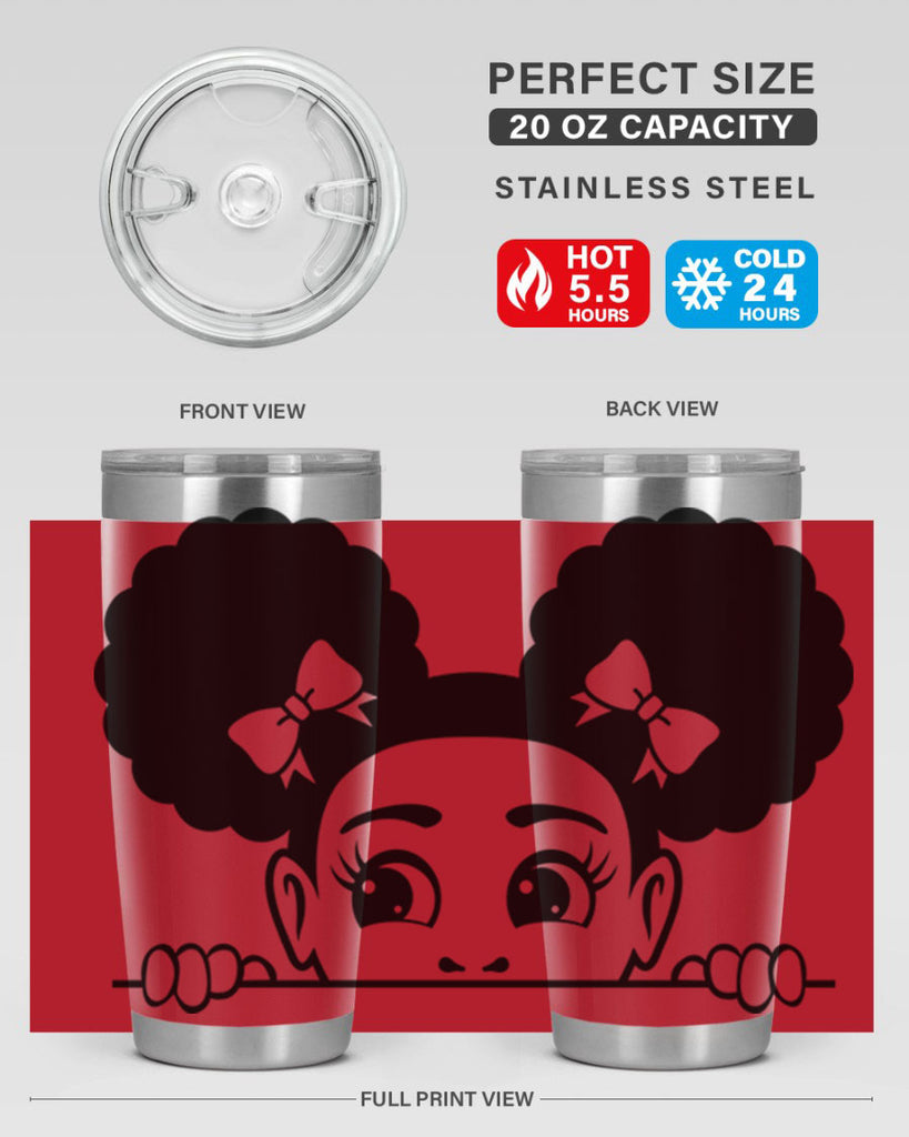 afro puffs girl peekaboo 80#- women-girls- Tumbler