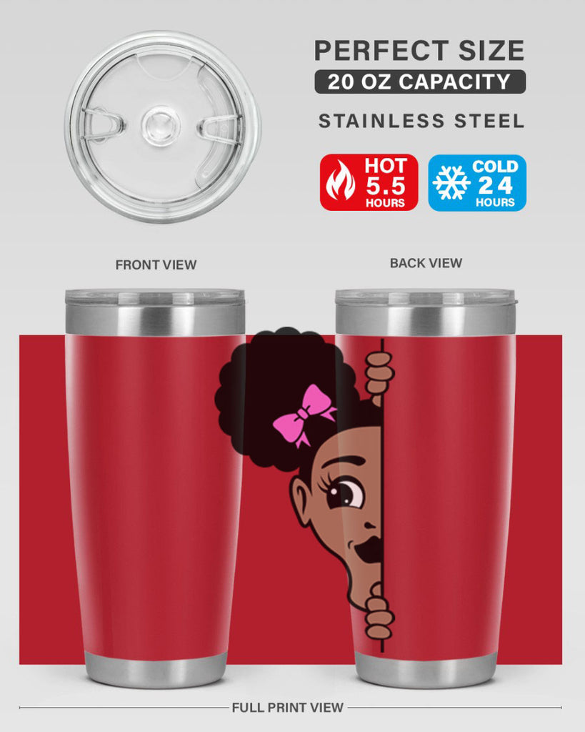 afro puffs girl peekaboo 83#- women-girls- Tumbler