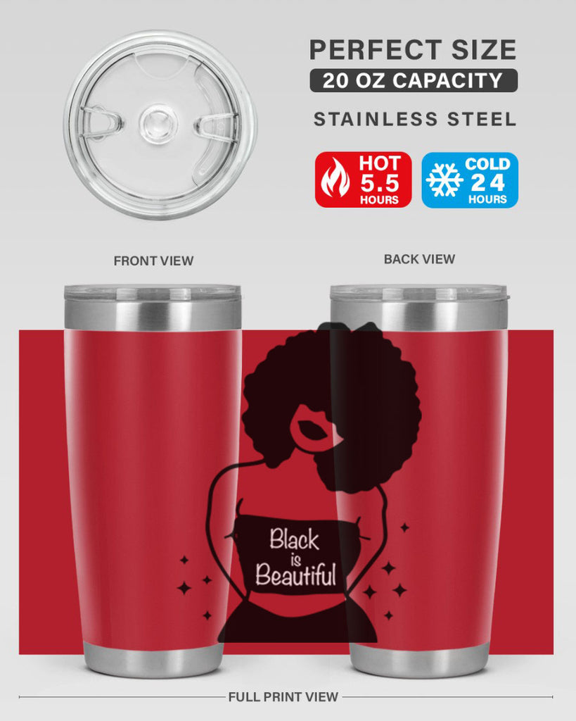 black is beautiful 11#- women-girls- Tumbler
