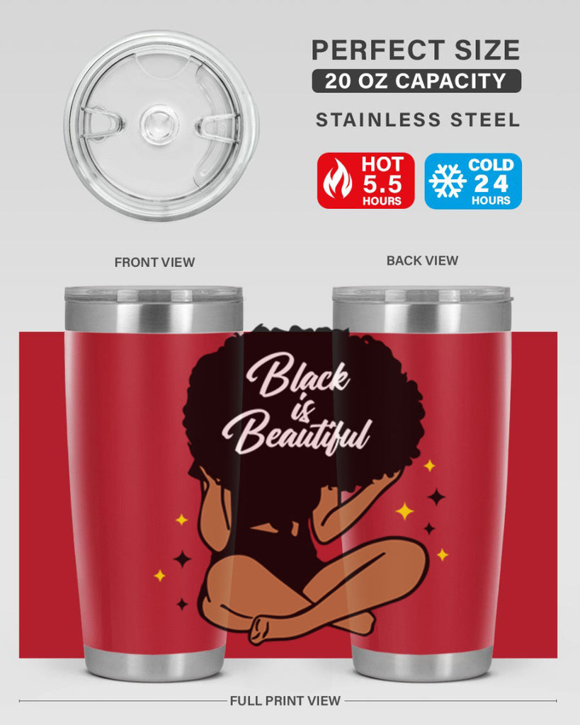 black is beautiful 14#- women-girls- Tumbler