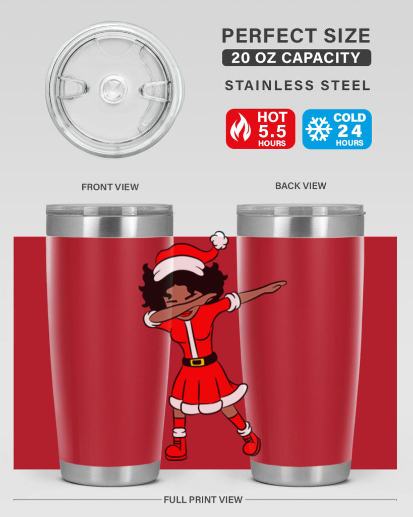 dabbing santa claus afro girl 50#- women-girls- Tumbler