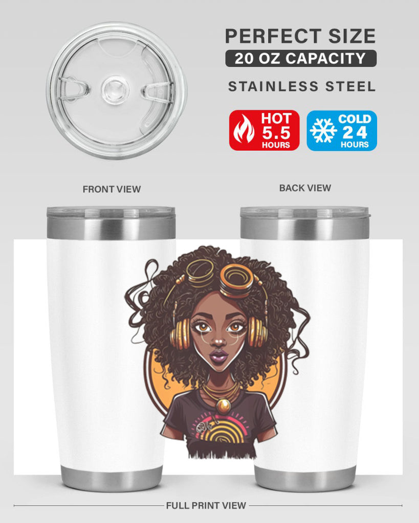 Sparkling Black Girl Design 5#- women-girls- Tumbler