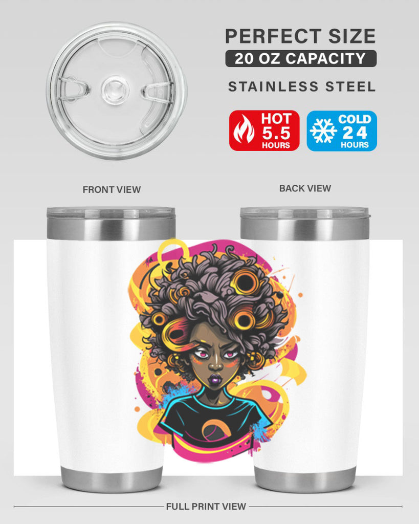 Sparkling Black Girl Design 6#- women-girls- Tumbler