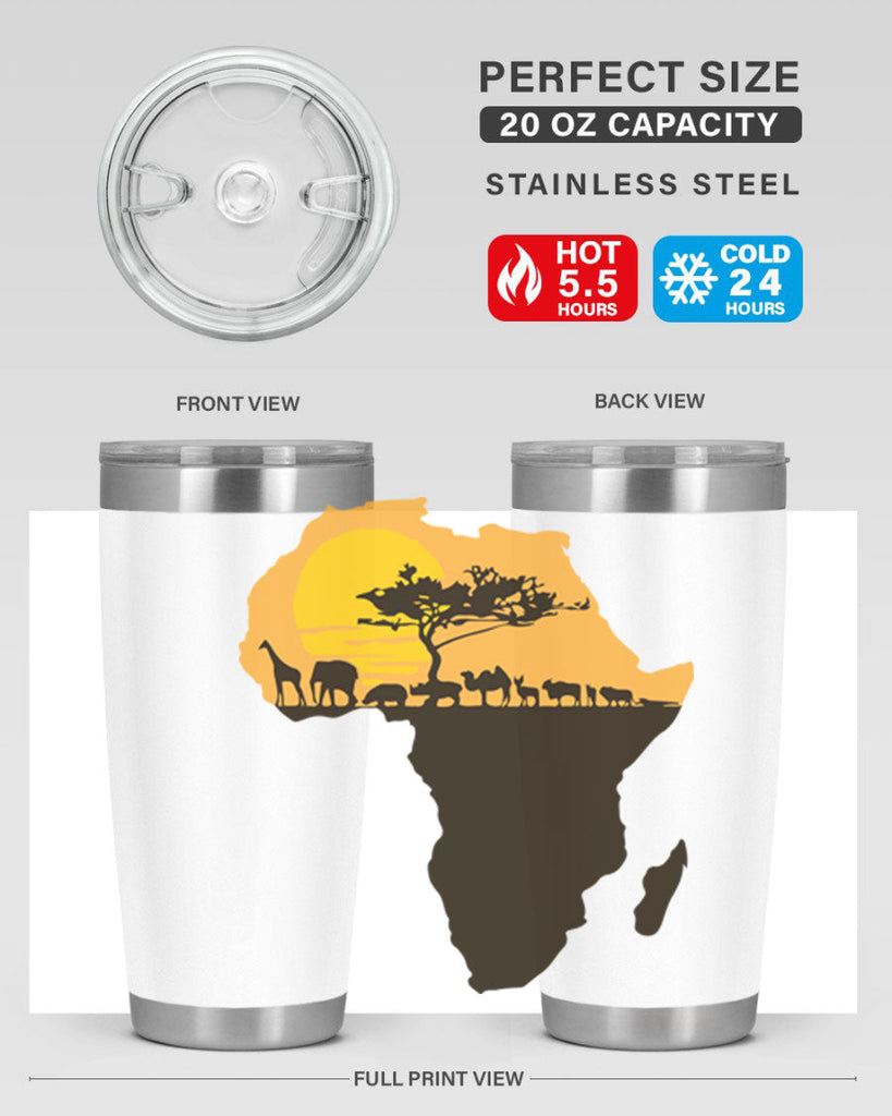 africa with animals- black words phrases- Cotton Tank