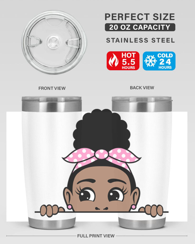 afro puff bandana girl peekaboo 86#- women-girls- Tumbler