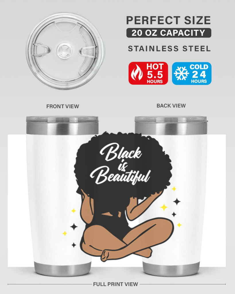 black is beautiful 14#- women-girls- Tumbler