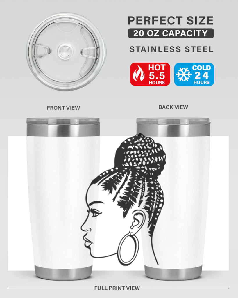 black woman with braids 7#- women-girls- Tumbler