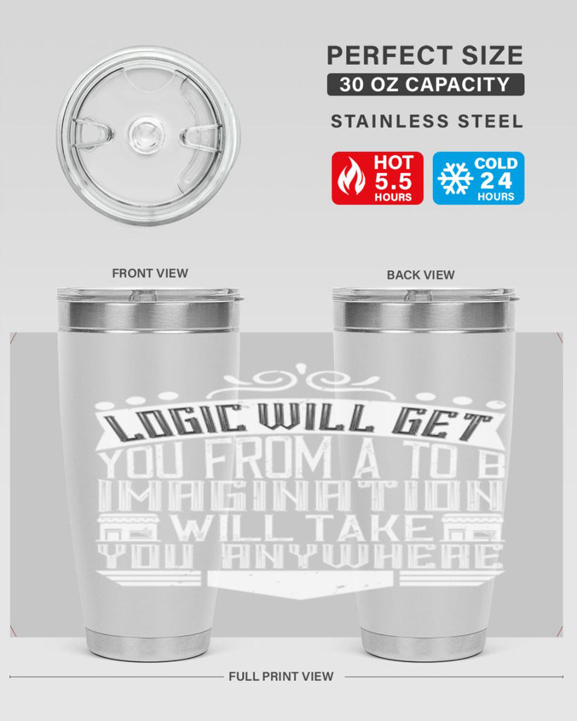 Logic will get you from A to B Imagination will take you anywhere Style 24#- architect- tumbler
