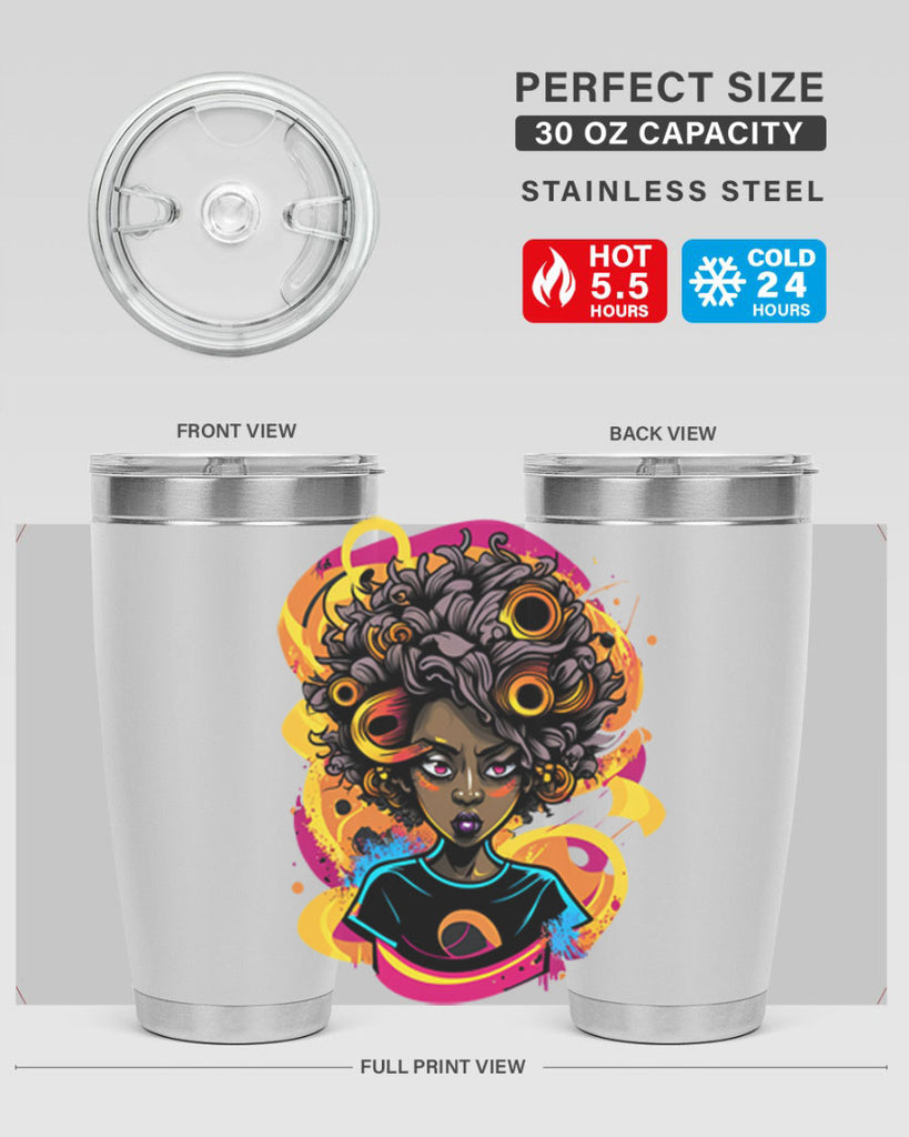 Sparkling Black Girl Design 6#- women-girls- Tumbler