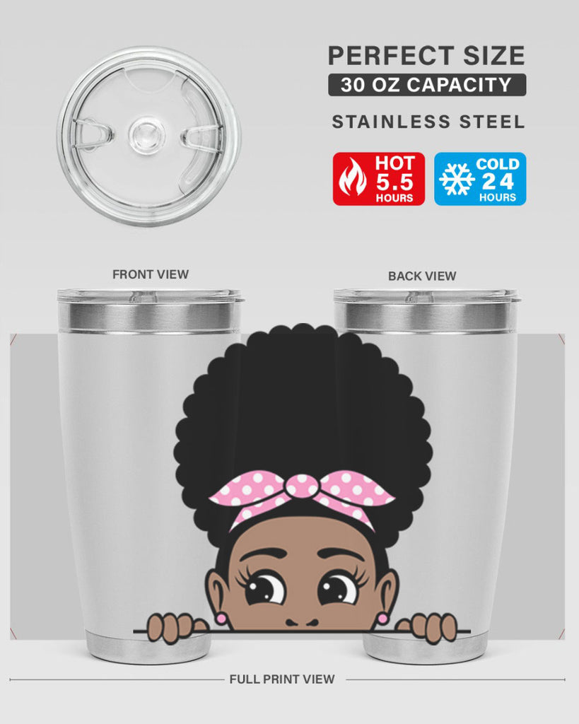 afro puff bandana girl peekaboo 85#- women-girls- Tumbler