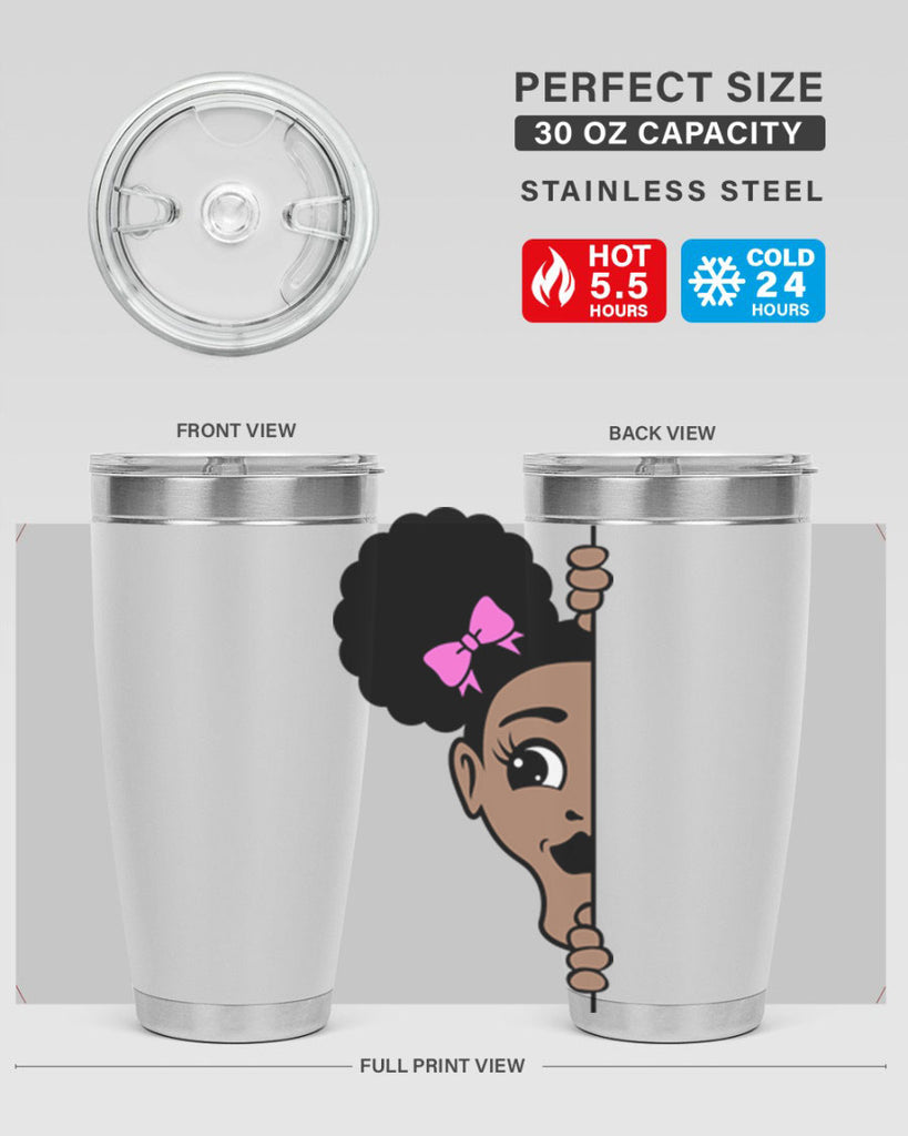 afro puffs girl peekaboo 83#- women-girls- Tumbler