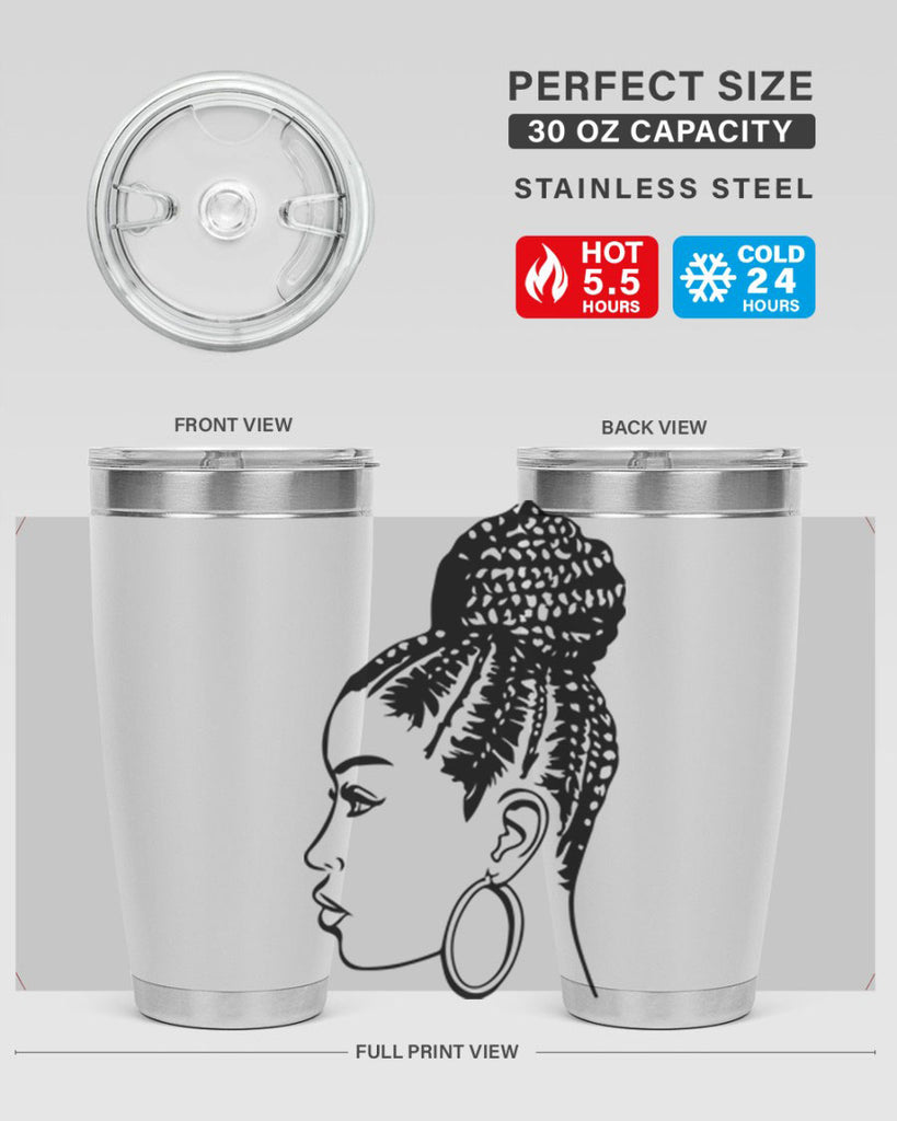 black woman with braids 7#- women-girls- Tumbler