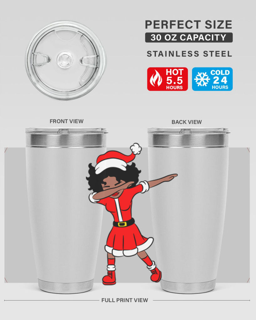 dabbing santa claus afro girl 50#- women-girls- Tumbler