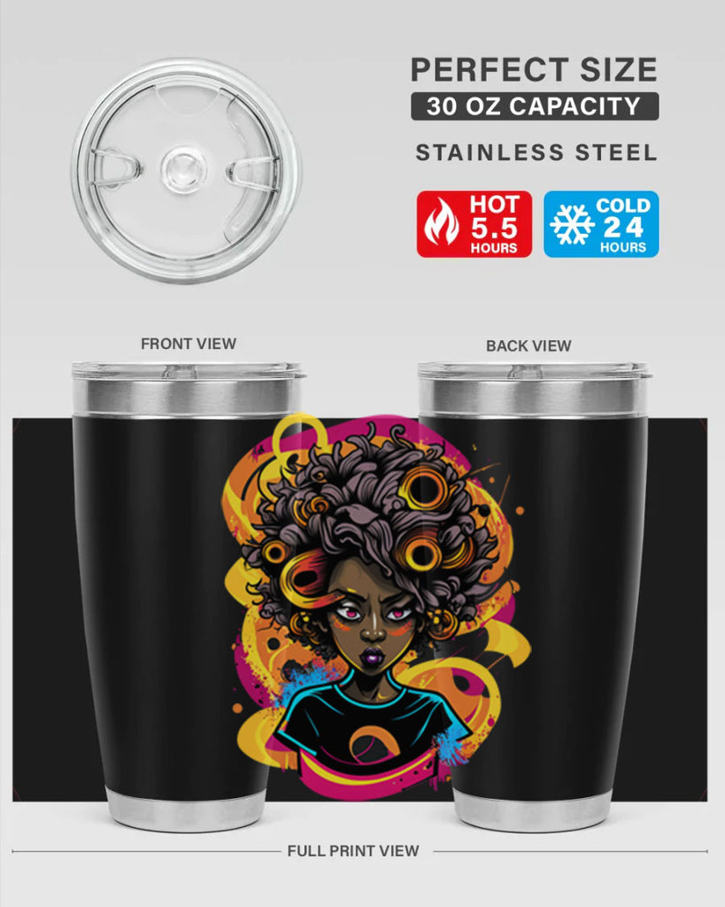 Sparkling Black Girl Design 6#- women-girls- Tumbler