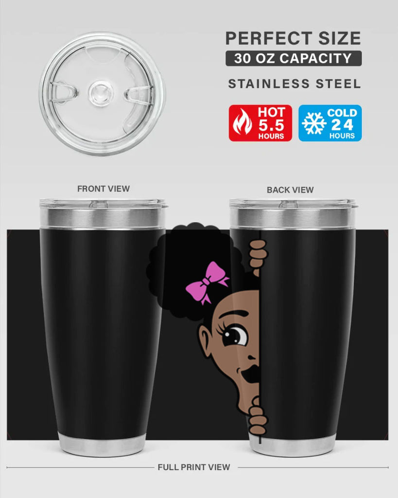 afro puffs girl peekaboo 83#- women-girls- Tumbler
