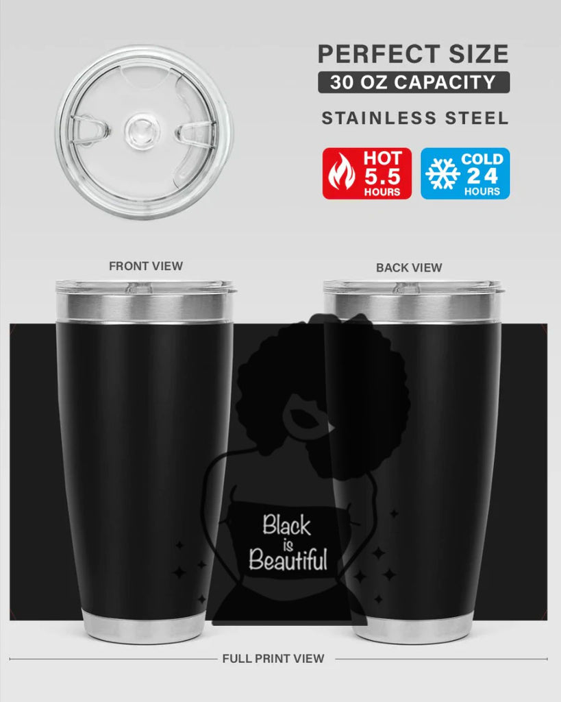 black is beautiful 11#- women-girls- Tumbler