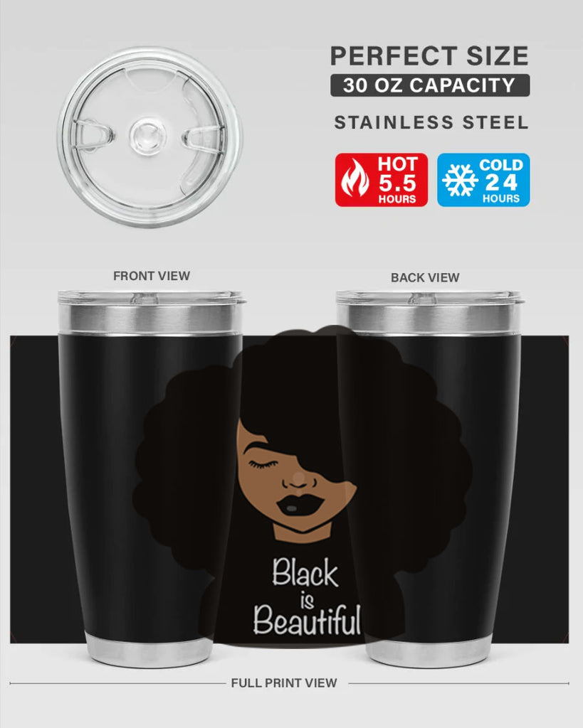 black is beautiful 12#- women-girls- Tumbler