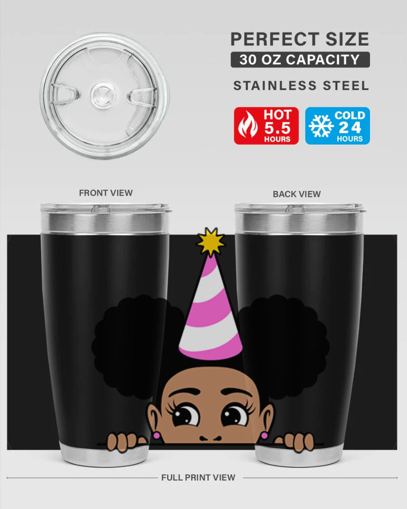peekaboo afro puffs birthday girl 24#- women-girls- Tumbler