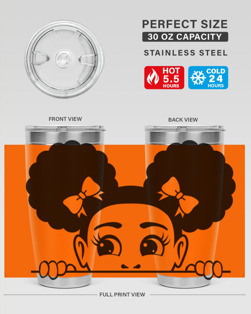 afro puffs girl peekaboo 80#- women-girls- Tumbler