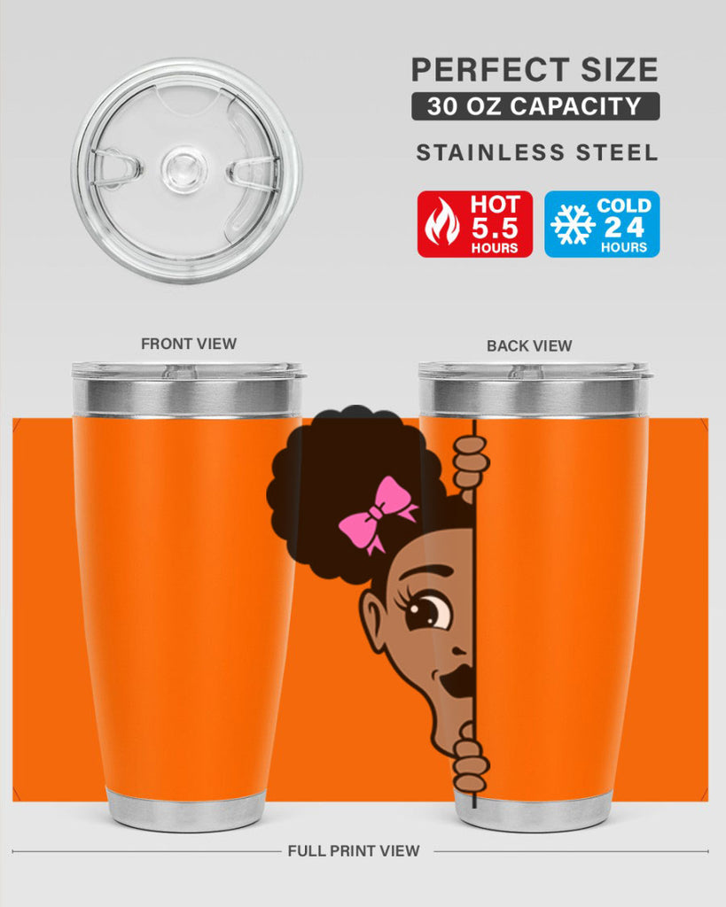 afro puffs girl peekaboo 83#- women-girls- Tumbler