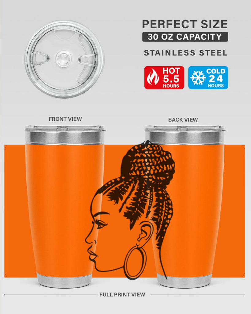 black woman with braids 7#- women-girls- Tumbler
