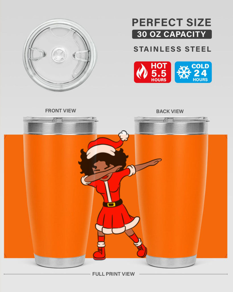 dabbing santa claus afro girl 50#- women-girls- Tumbler