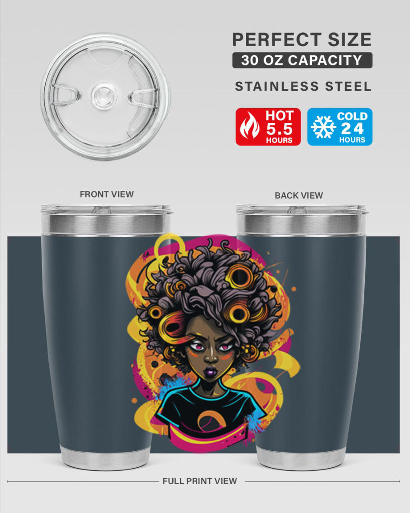 Sparkling Black Girl Design 6#- women-girls- Tumbler