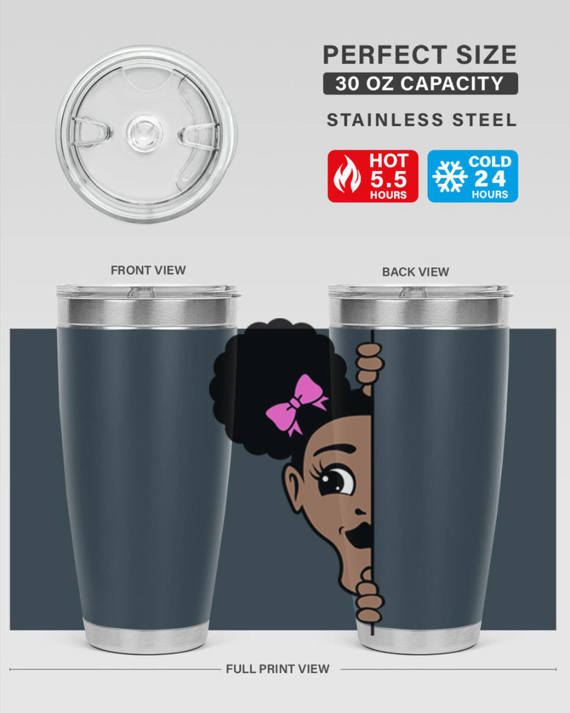 afro puffs girl peekaboo 83#- women-girls- Tumbler