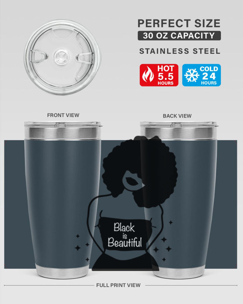 black is beautiful 11#- women-girls- Tumbler