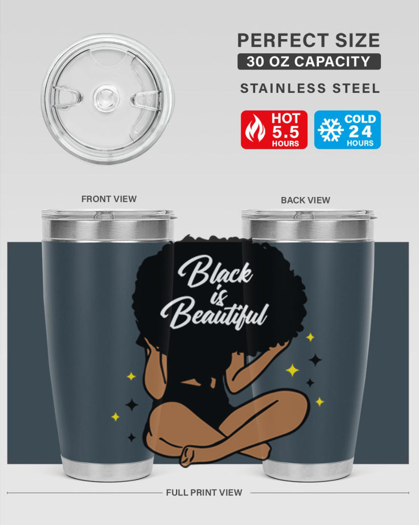 black is beautiful 14#- women-girls- Tumbler