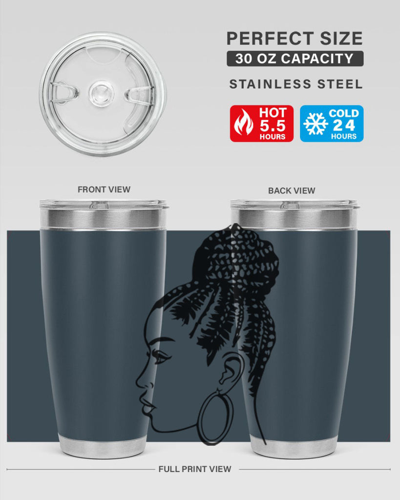 black woman with braids 7#- women-girls- Tumbler