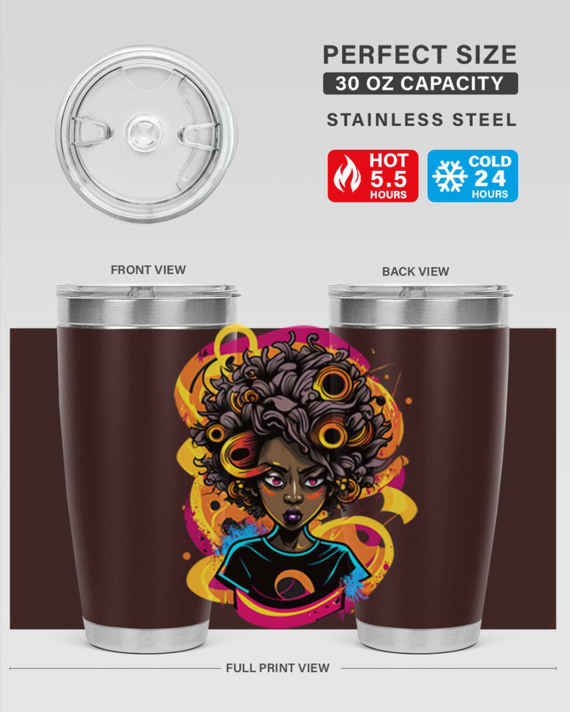 Sparkling Black Girl Design 6#- women-girls- Tumbler