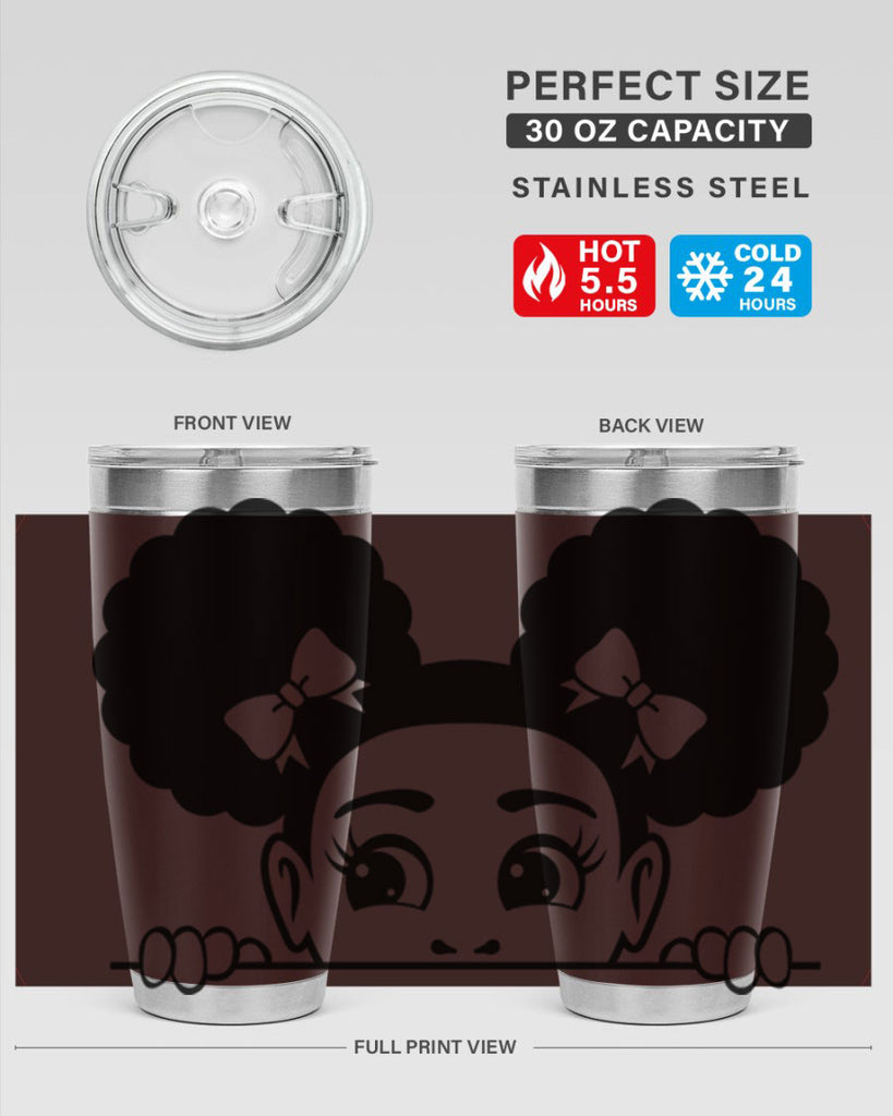 afro puffs girl peekaboo 80#- women-girls- Tumbler