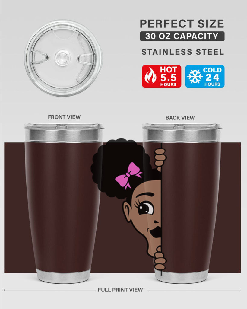 afro puffs girl peekaboo 83#- women-girls- Tumbler