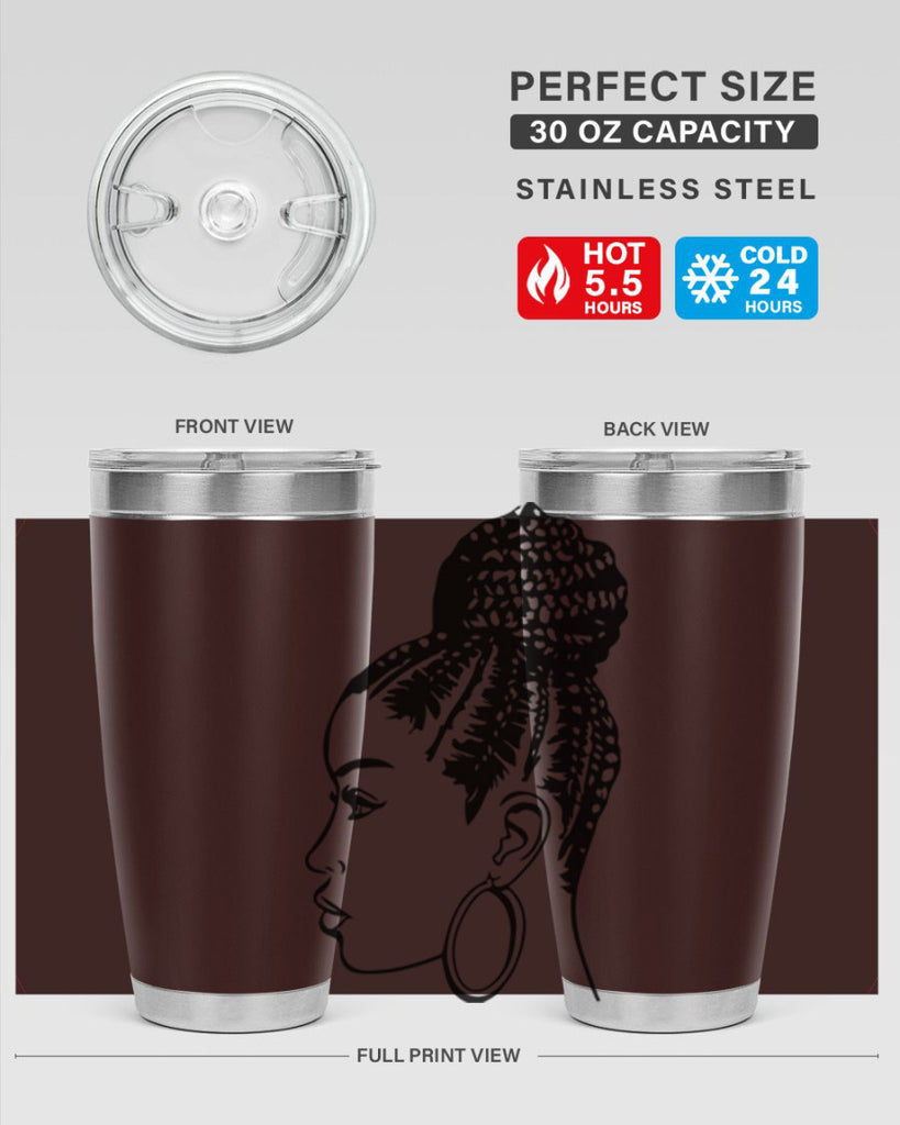 black woman with braids 7#- women-girls- Tumbler