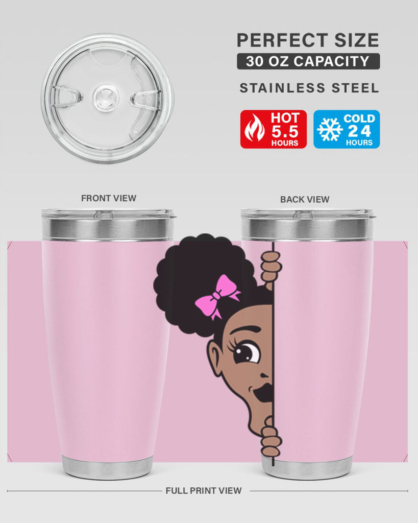 afro puffs girl peekaboo 83#- women-girls- Tumbler