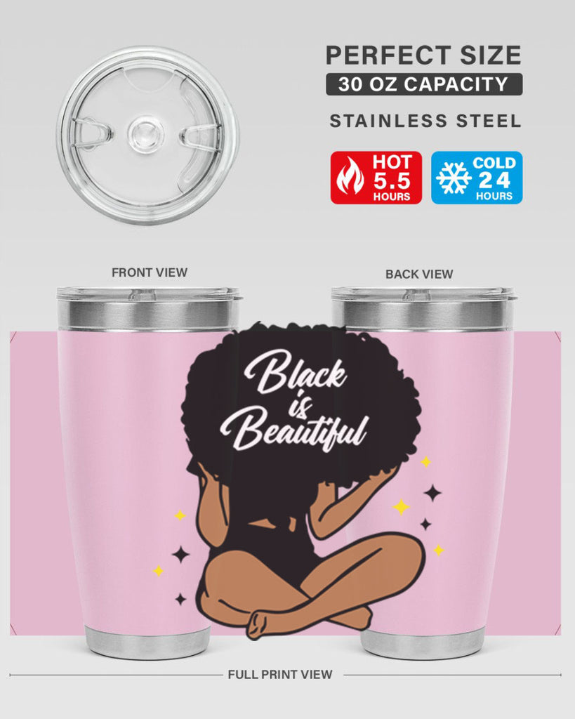 black is beautiful 14#- women-girls- Tumbler