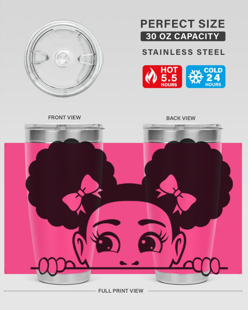 afro puffs girl peekaboo 80#- women-girls- Tumbler