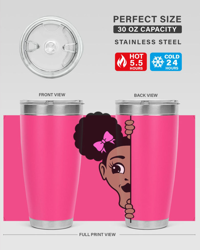 afro puffs girl peekaboo 83#- women-girls- Tumbler