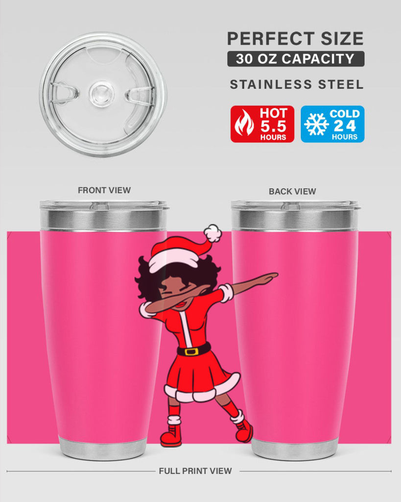 dabbing santa claus afro girl 50#- women-girls- Tumbler