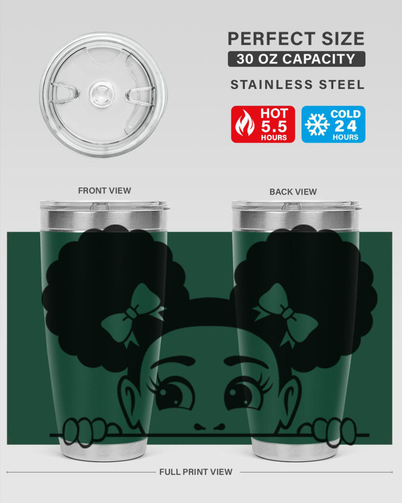 afro puffs girl peekaboo 80#- women-girls- Tumbler