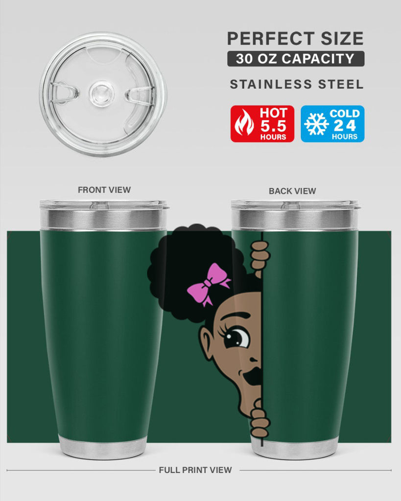 afro puffs girl peekaboo 83#- women-girls- Tumbler