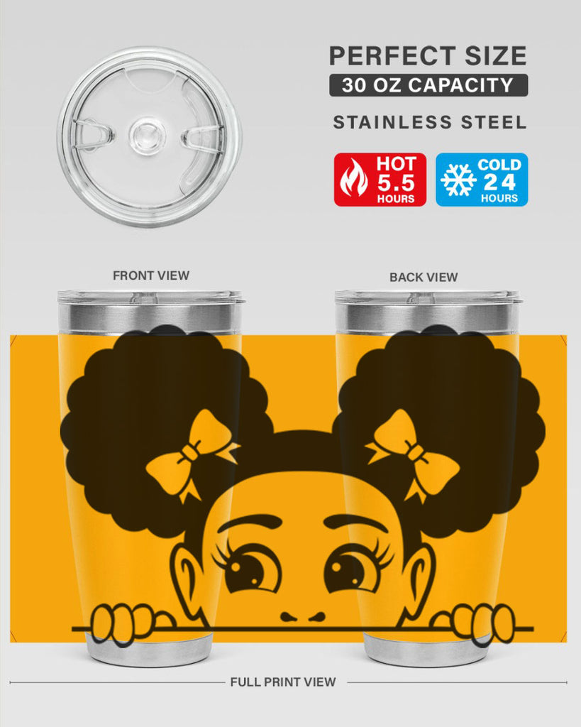afro puffs girl peekaboo 80#- women-girls- Tumbler