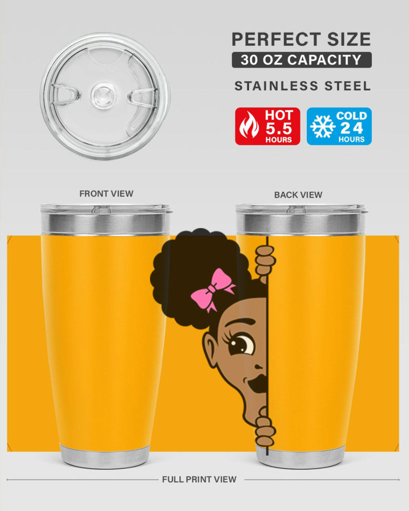 afro puffs girl peekaboo 83#- women-girls- Tumbler
