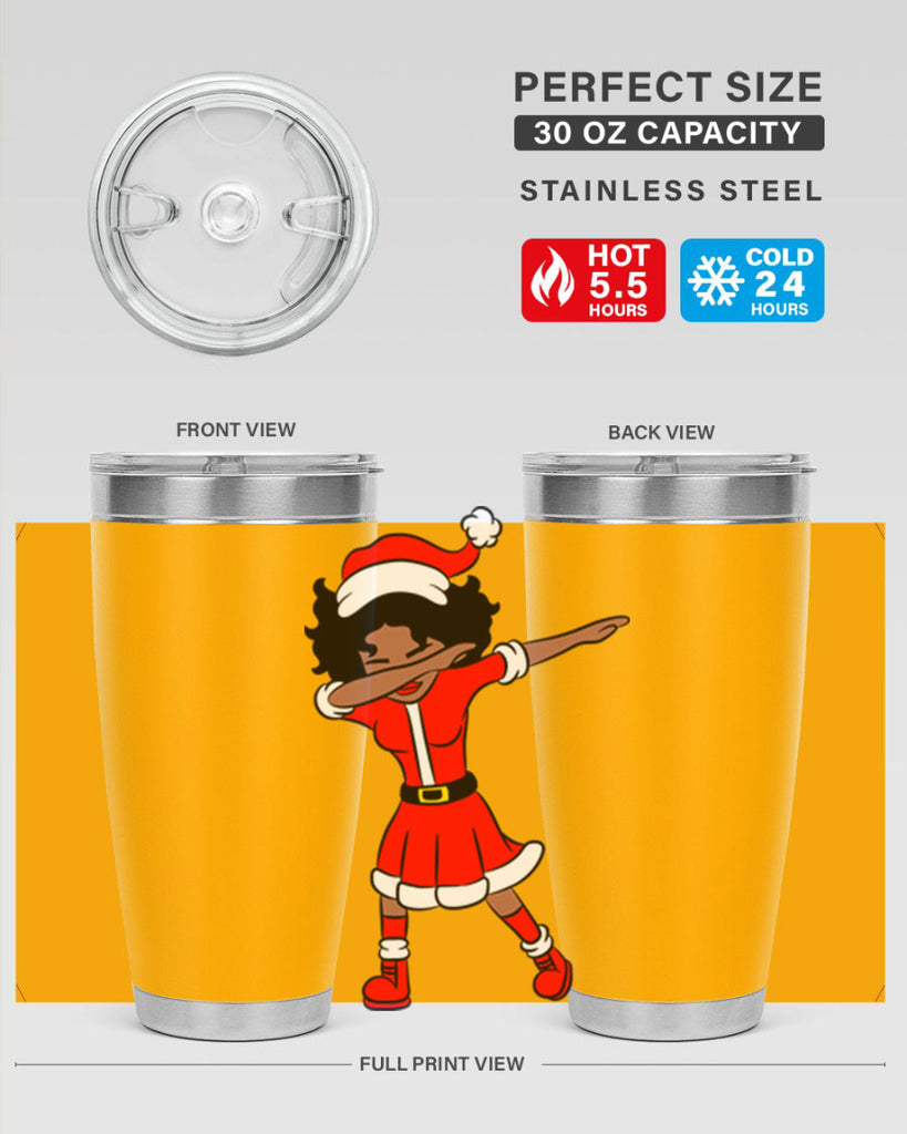 dabbing santa claus afro girl 50#- women-girls- Tumbler